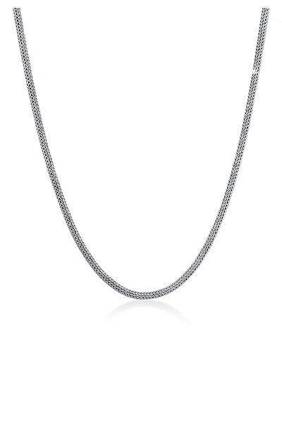 KUZZOI Halskette Herren Basic Schlangenkette Oxidiert 925 Silber