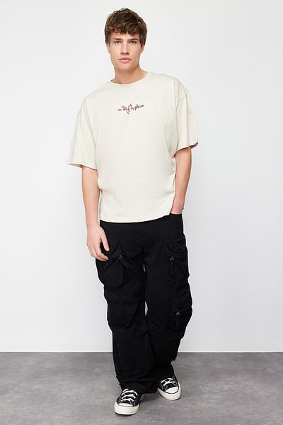 Trendyol Collection Snake printed Oversize βαμβακερό μπλουζάκι - κοντομάνικο TMNSS23TS00113