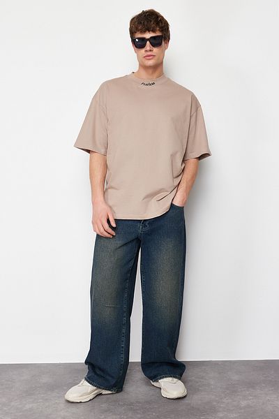Trendyol Collection Silné bavlněné tričko s norkovým potiskem – TMNSS24TS00102
