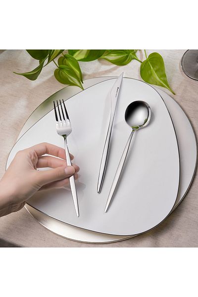 Karaca New Porto Elegance 60-teiliges Besteckset für 12 Personen, Esslöffel, Tafelgabeln