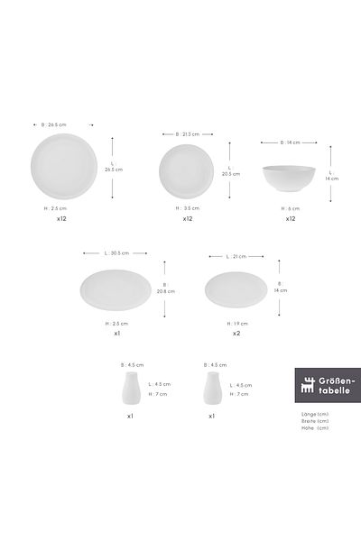 Karaca Allure 41-teiliges Geschirrset 12 Personen New Bone – Exquisites Set für anspruchsvolle