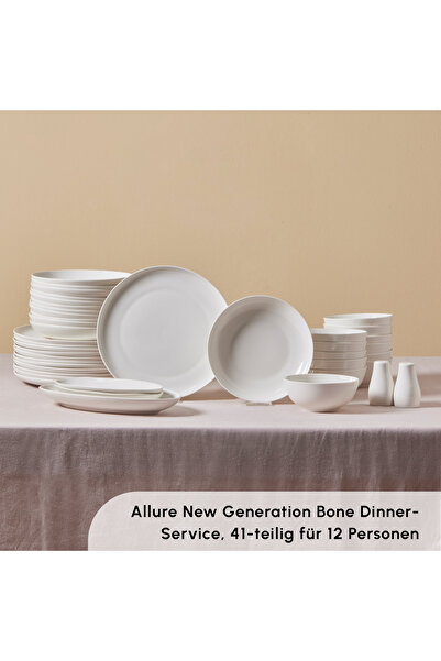 Karaca Allure 41-teiliges Geschirrset 12 Personen New Bone – Exquisites Set für anspruchsvolle