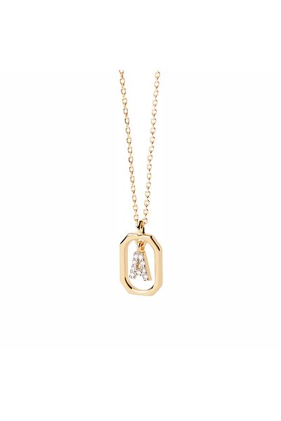 PDPAOLA PD Paola 925 Sterling Silber Buchstabe G Halskette CO01-518-U mit 18 Karat Goldbeschichtung