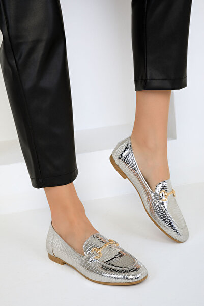 SOHO Γυναικείες μπαλαρίνες Silver Snake 17936