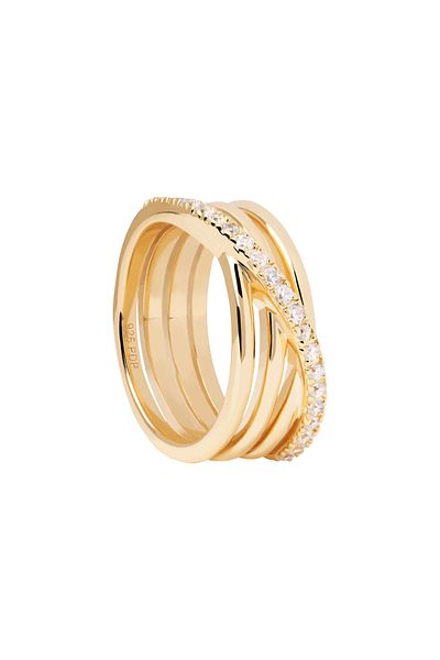 PDPAOLA PD Paola The New Essentials 925 Sterling Silber Ring AN01-905-14 mit 18 Karat Goldbeschichtung