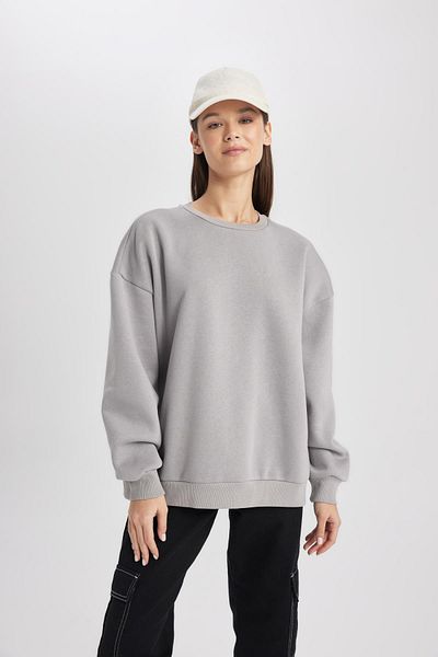 DeFacto Oversize Fit Crew Neck Thick Basic Sweatshirt Y1346Az23Wn