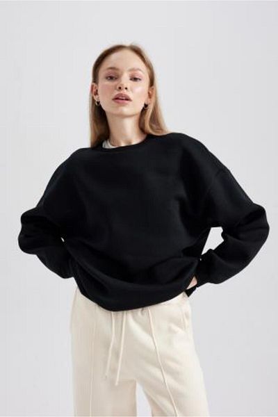 DeFacto Oversize Fit Crew Neck Thick Sweatshirt Y1346az23wn