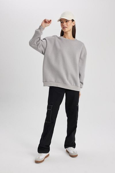 DeFacto Oversize Fit Crew Neck Thick Basic Sweatshirt Y1346Az23Wn
