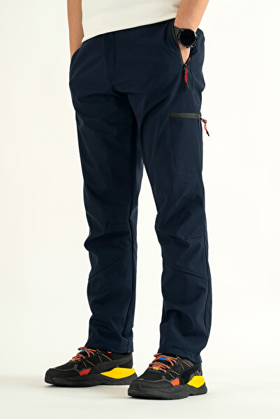 Souris Ανδρικό Navy Blue Winter εσωτερικά Fleece Αδιάβροχο αντιανεμικό παντελόνι εξωτερικού χώρου Softshell