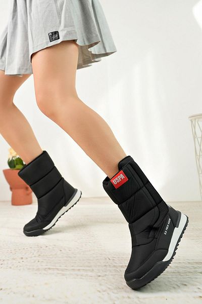 U.S. Polo Assn. ΒΑΣΗ. Polo Assn Clark 3Pr - Μαύρες γυναικείες μπότες χιονιού