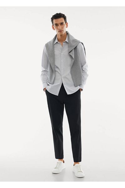 MANGO Man Βαμβακερό Stretch πουκάμισο Slim Fit
