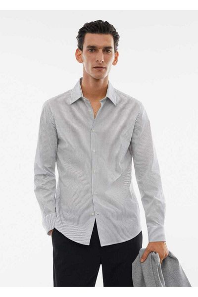 MANGO Man Βαμβακερό Stretch πουκάμισο Slim Fit