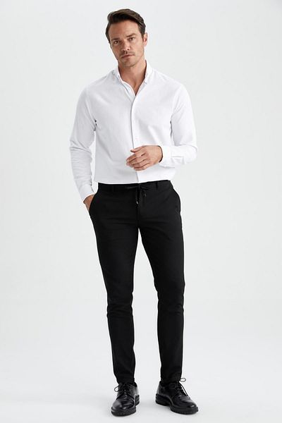 DeFacto Modern Fit Textured Long Sleeve Cotton Shirt R4352az23sp