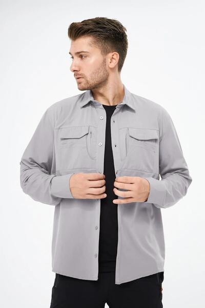 GHASSY CO. Чоловіча функціональна сорочка з кишенями, регульованими рукавами та повітряними прошарками для близької охорони GM-002