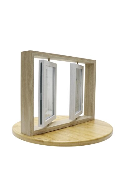 T.Concept Decorative 4-Piece Wooden Rotating Photo Frame