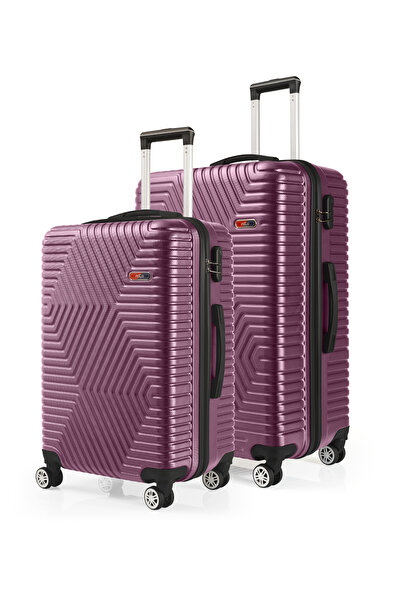 G&D Polo Suitcase Abs Orta Ve Büyük Boy Mürdüm 2'li Valiz Seti 600.09-B
