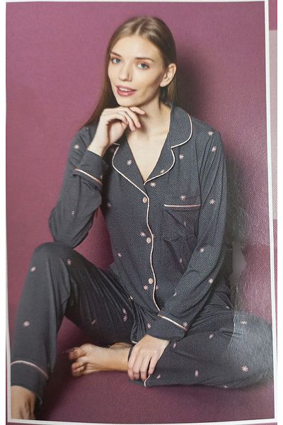 STELLAPİNK SET DE PIJAMASE CU FOTOGRAFIE GRI BAS-SUS (100% BUMBAC)