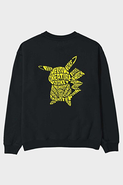 Ankhises Pocket Monster Back Štampano Crna Oversize kroj Dukserica Muškarci Ž...