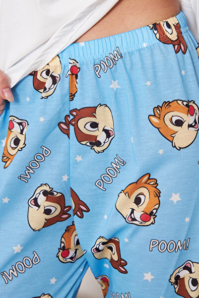 PEMBİŞ HOMEWEAR Chıpn Dale Short Sleeve Pajama Set Blue