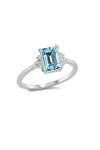 Silveranka 925 Ayar Gümüş Değerli Taşlar Koleksiyonu 2,48 Karat Sky Blue Topa...