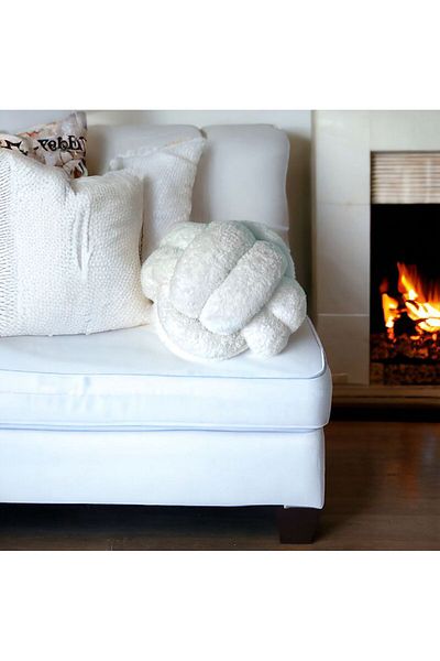 düğüm yastık Puffy Knot Pillow - OFF WHITE (diameter 25 cm)