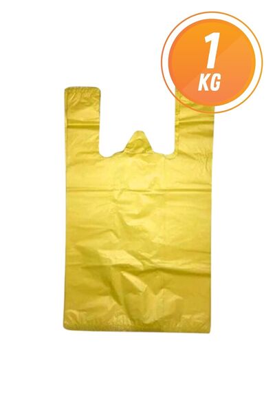 Eliz Party Sarı Atlet Poşet, Hışır Market Poşeti Küçük Boy 1 kg