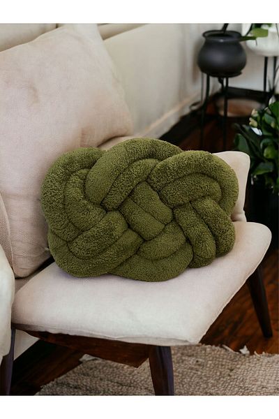 düğüm yastık Puffy Flat Knot Pillow - GREEN