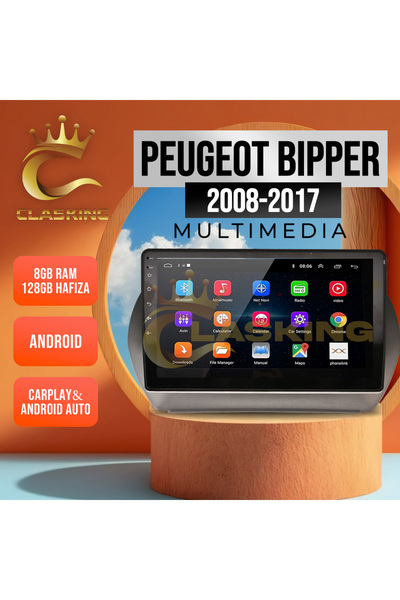ClasKing PEUGEOT BIPPER 2008-2017 UYUMLU 8 GB RAM 128 GB HAFIZA ANDROID MULTIMEDIA