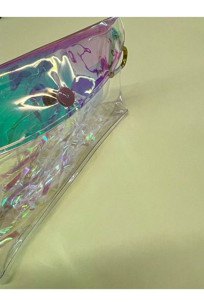 Concord Hologram Pencil Case Bag Yellow Heart