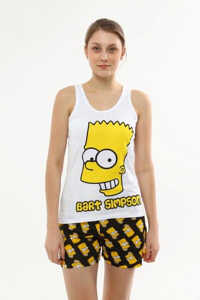 Miss Murem Bart Sımpson Baskı Şort Takım-siyah