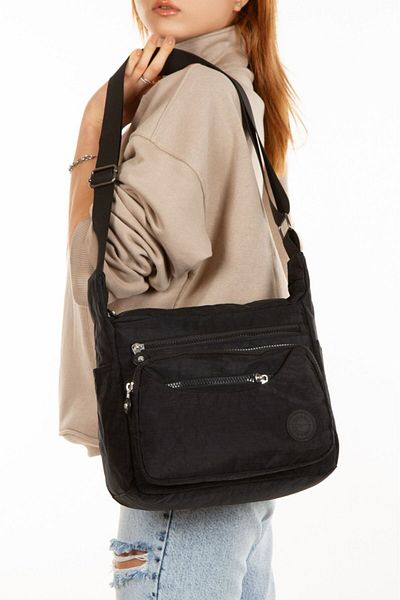BAGzy Casey Cross Crinkle Fabric Arm and Shoulder Bag