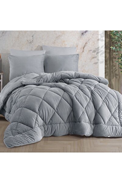 Hobby Premium Soft Single Duvet Set Light Gray