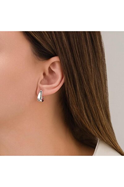 toptanhanem Taşsız Tasarım Gümüş Kaplama  Çelik Küpe - Moda ve Zarafet Bir Arada