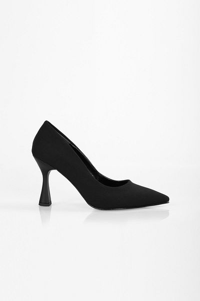 Shoeberry Damen Magda Schwarz Matt Satin Stöckelschuhe