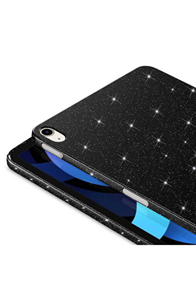 m.tk moveteck İpad Air 5 Ve Air 4 10.9 inç Uyumlu Kılıf Simli Yumuşak Şeffaf Arkası Renkli Taşlı Soft TPU Diamond