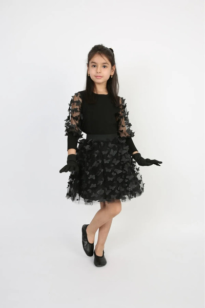 NOBLE STORE Κορίτσια Παιδική Στολή 23 Απριλίου Στολή Tutu Φούστα με Δαντέλα Μ...