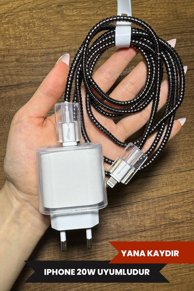 WANNA PROTECT iPhone 18W/20W Uyumlu Baskısız Şeffaf Şarj Başlığı Adaptörü Kor...