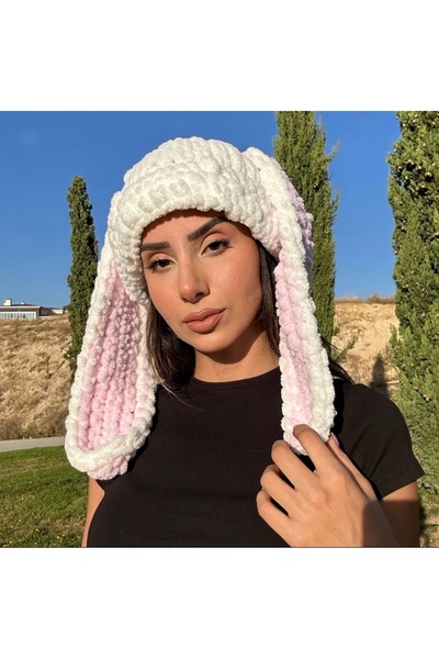 ALARA REYHAN Handmade Plush Knitted - Rabbit Ear Beanie