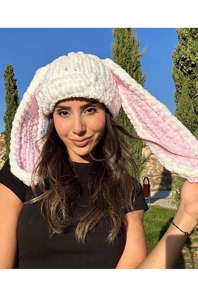 ALARA REYHAN Handmade Plush Knitted - Rabbit Ear Beanie