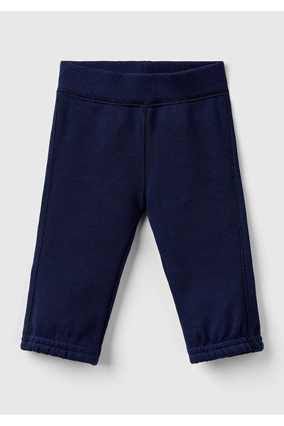 United Colors of Benetton Baby Navy Blue Character Patched Back Gathered Waist Trousers