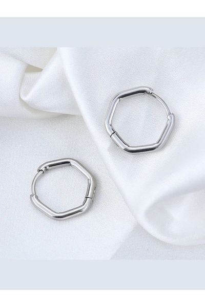 MAZEN Surgical Steel Pentagonal Hypo-Allergic Earrings Non-Tarnish Earrings