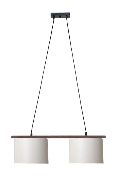 manogrup avize aydınlatma Zigana 2-Piece Chandelier - Walnut-Cream Dining Room, Bedroom, Living Room Living Room
