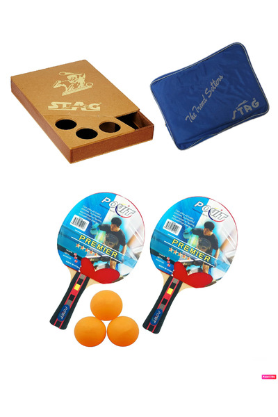 Povit Premier 5 Yıldızlı 2 Raket + 3 Top + STAG Yüksek Kalite Korumalı Ahşap ...