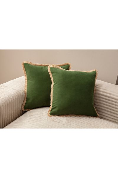 Ottoson GREEN COLOR FRINGED SINGLE COLOR 43X43 KIRLENT CASE