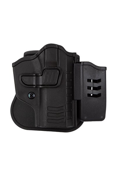 Polis Sepeti To Gun Holster 14'lü Browning Tabanca Kılıfı Önü Şarjörlüklü Siyah