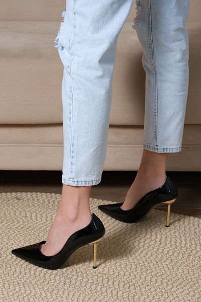 Sibel Durmaz Simy Black Patent Leather Stiletto