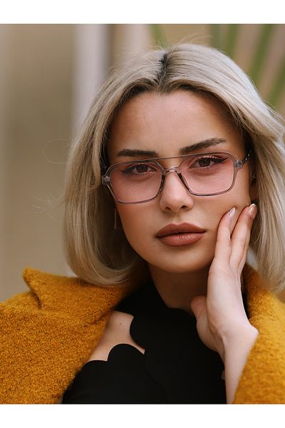 Angel Eyes Rectangle Pink Women's Sunglasses