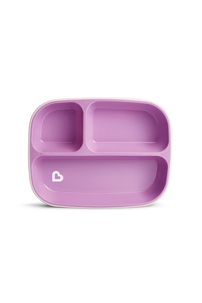Munchkin Splash Blocking Compartmentalized Plate 6 months Pink/purple, 2 Pieces