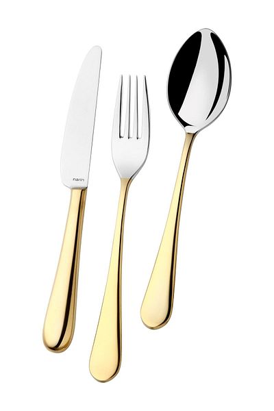 Narin Epsilon Dessert Fork - Gold - 12 Pieces