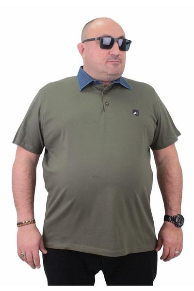 Starbattal Μπλουζάκι Polo Denim με γιακά μεγάλου μεγέθους 23420 KHAKI
